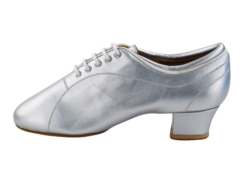 CD9316 304 Light Silver Leather with Men 1.5" Latin Heel in the photo