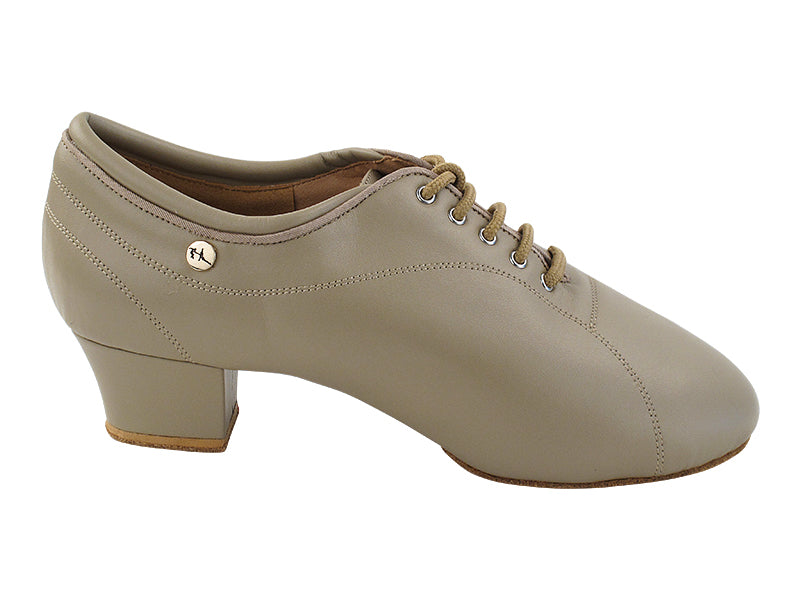 CD9316 Beige Leather with Men 1.5" Latin Heel in the photo