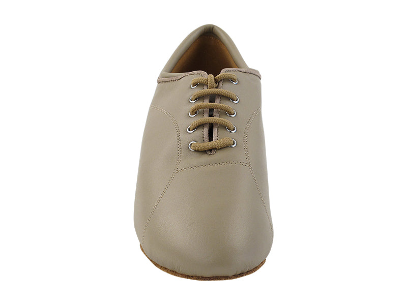 CD9316 Beige Leather with Men 1.5" Latin Heel in the photo