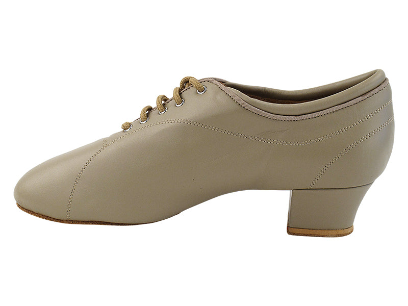 CD9316 Beige Leather with Men 1.5" Latin Heel in the photo