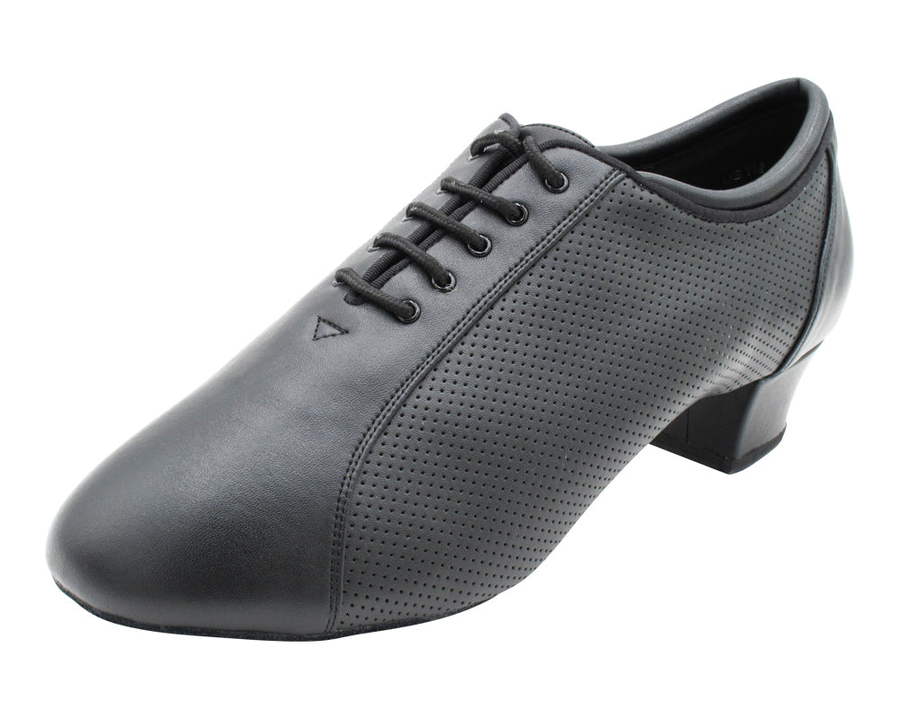 CD9319 Black Leather with 1.5" Latin heel in the photo