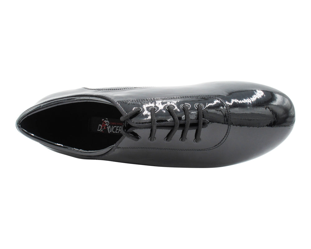 CD9320 Black Patent with 1.5" Latin heel in the photo