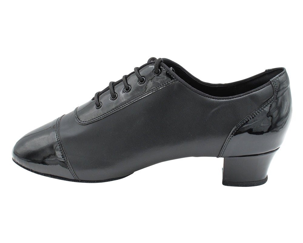 CD9322 Split Black Patent & Leather with 1.5" Latin heel in the photo