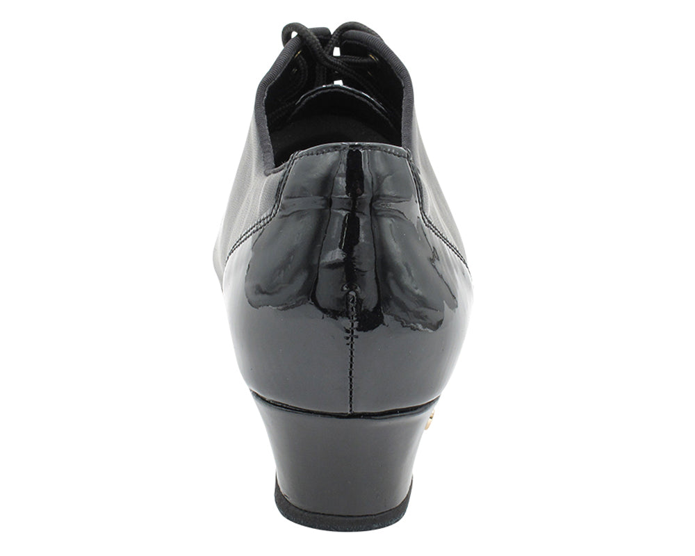 CD9322 Split Black Patent & Leather with 1.5" Latin heel in the photo