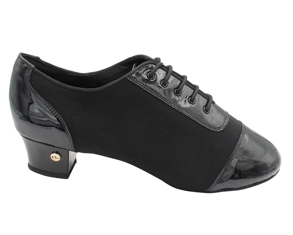 CD9322 Black Patent & Oxford with 1.5" Latin heel in the photo