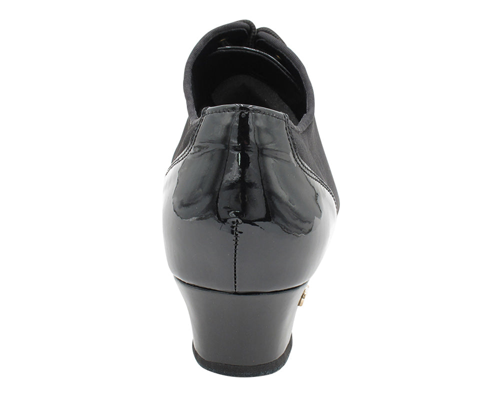 CD9322 Black Patent & Oxford with 1.5" Latin heel in the photo