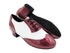 CM100101 223 Pearl Dark Red Patent_F_B_L_218 White Leather_M  with Men 1.5" Latin Heel in the photo