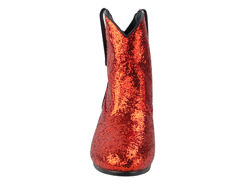 VFBoot Nashville Red Sparkle with 1.65" cowboy heel in the photo