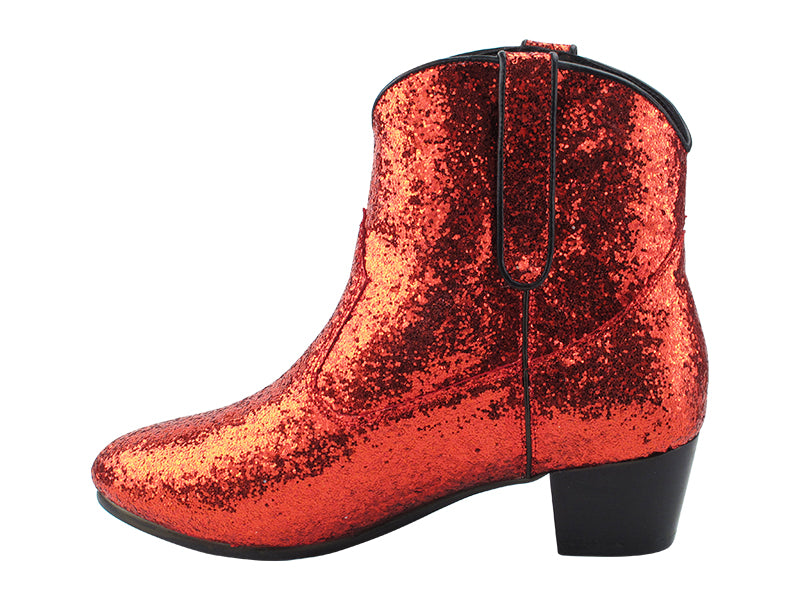 VFBoot Nashville Red Sparkle with 1.65" cowboy heel in the photo