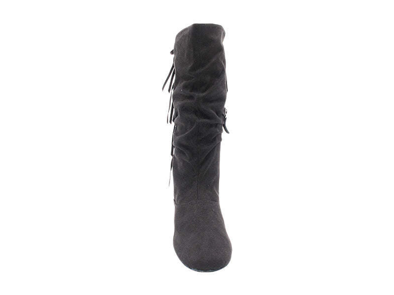 Jackie Boots Black Suede with 0.5" EVA Heel in the photo