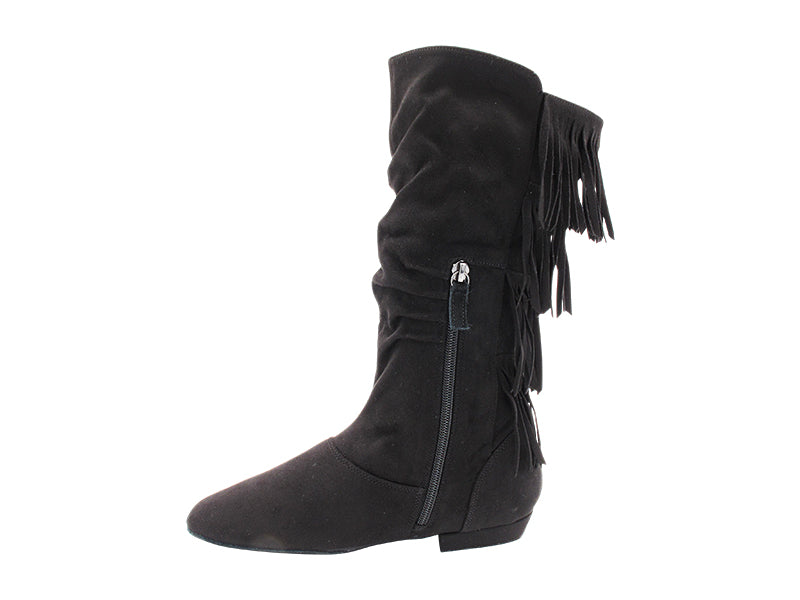 Jackie Boots Black Suede with 0.5" EVA Heel in the photo