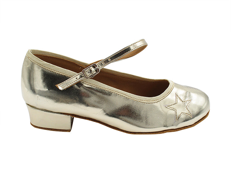 KZ001B Light Shinny Gold Leather with 1" Heel (8881) in the photo
