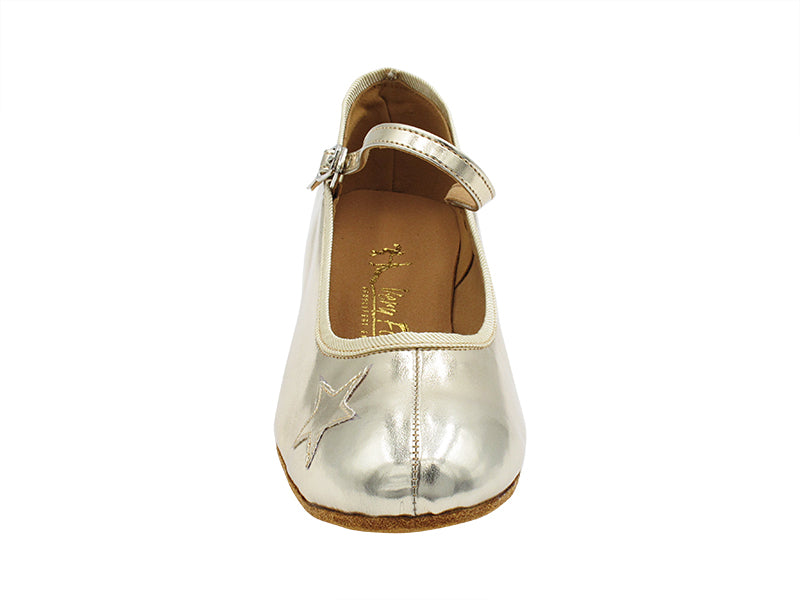 KZ001B Light Shinny Gold Leather with 1" Heel (8881) in the photo