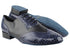 M100101 243 Purple Blue Crocodile PU_F_B_Black Leather_M with 1" standard heel in the photo