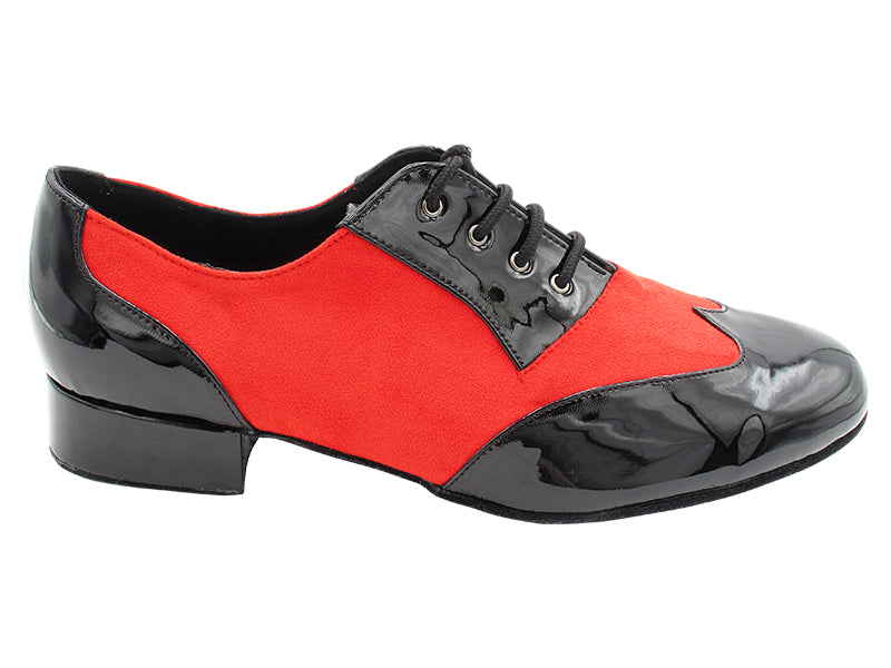 M100101 Black Patent_F_B_228 Red Velvet_M with 1" Standard Heel in the photo