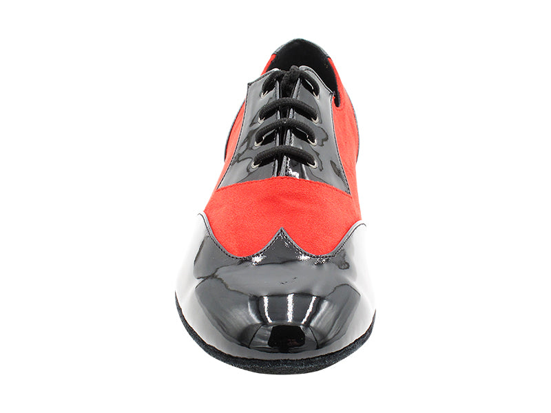 M100101 Black Patent_F_B_228 Red Velvet_M with 1" Standard Heel in the photo