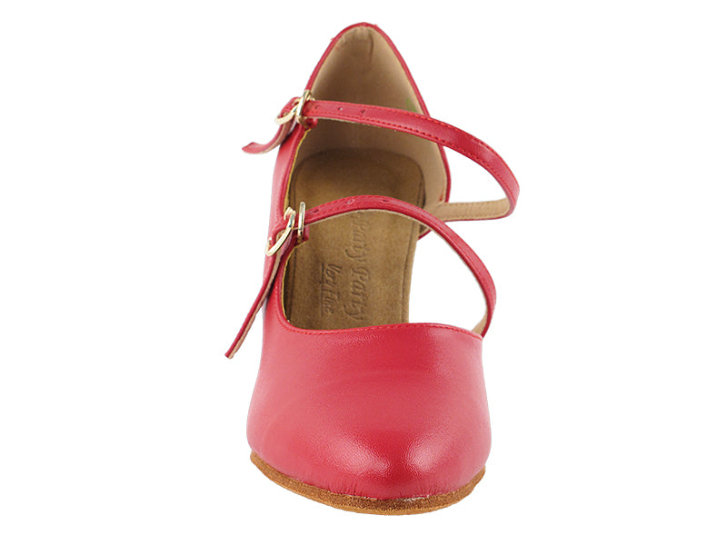 PP201 Red Leather with 3" Heel in the photo