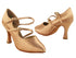 PP201 Tan Satin with 3" Heel in the photo