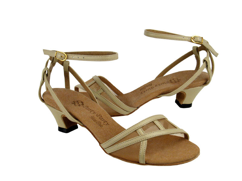 PP203 Beige Leather with 1.2" cuban heel in the photo