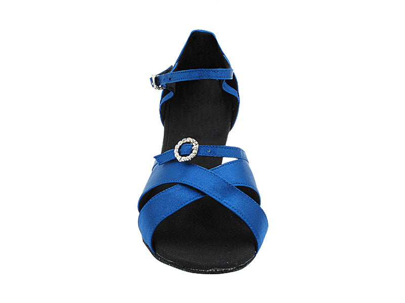 PP204 114 Dark Blue Satin with 1.2" Cuban Heel (CI) in the photo