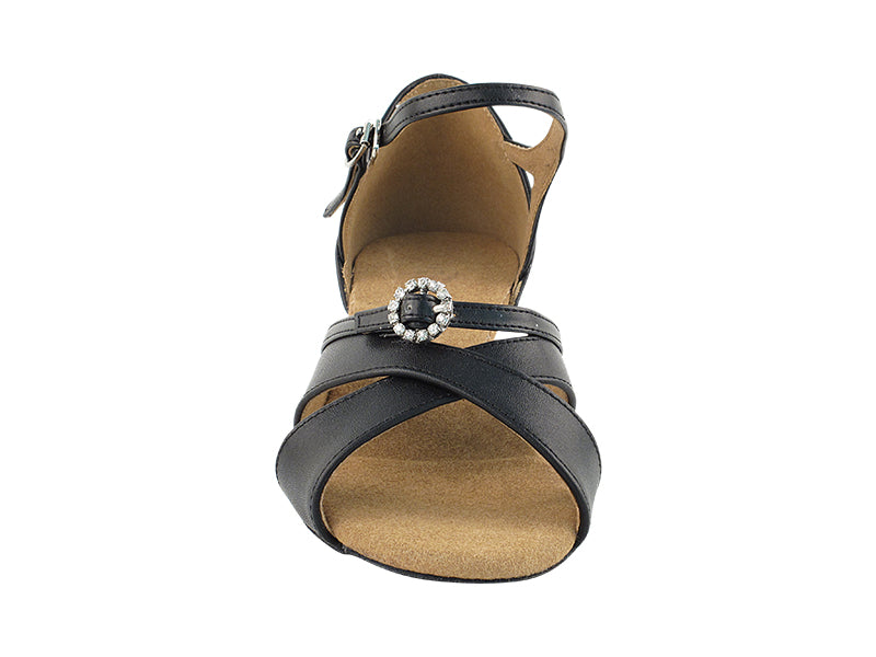 PP204A Black Leather with 1.2" cuban heel in the photo