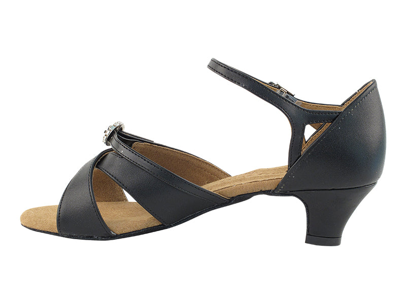 PP204A Black Leather with 1.2" cuban heel in the photo