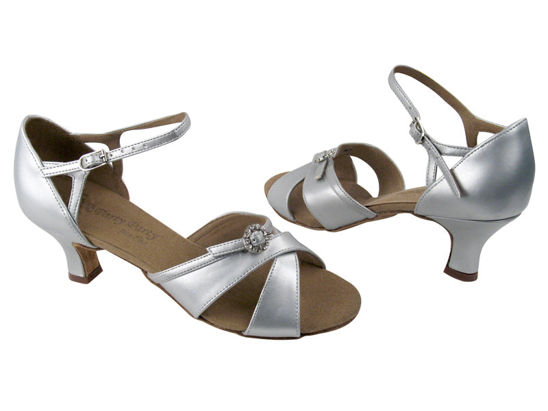 PP204A BB3 Silver Leather with 2" Slim Heel in the photo