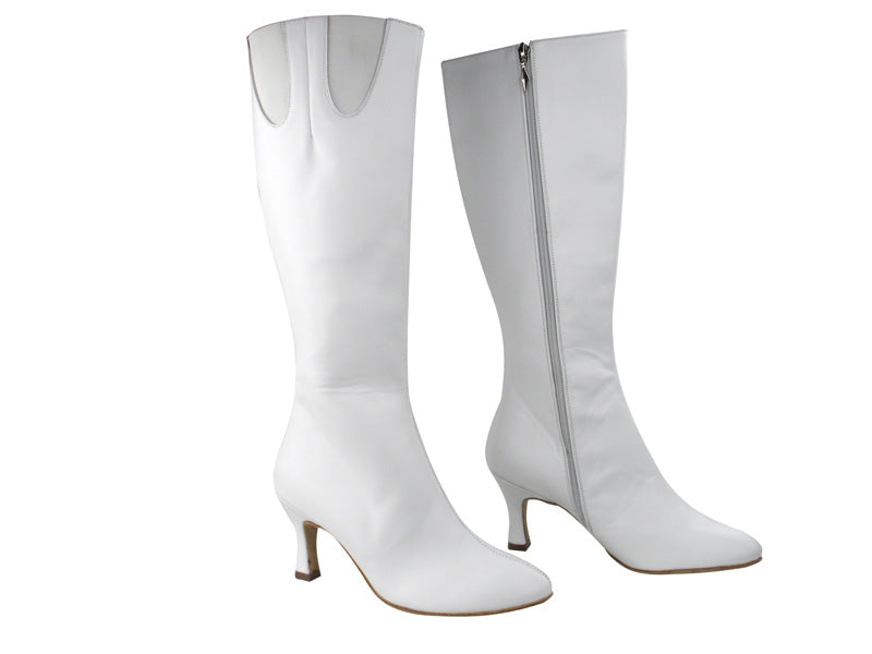 VFBoot PP205 White Leather with Elastic with 2.75" heel in the photo