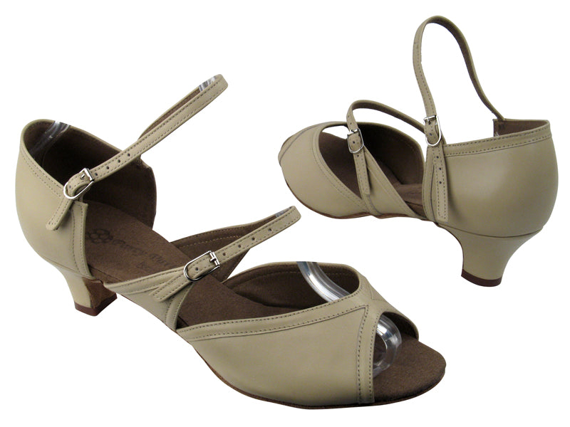 PP207 BE6 Beige Leather with 1.2" Cuban heel in the photo