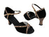 PP207M BA57 Black Nubuck_BD41 Leopard Satin Trim Without M Strap with 2.5" heel in the photo