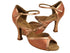 PP207 Tan Satin & Copper Nude Trim with 3" Flare heel in the photo