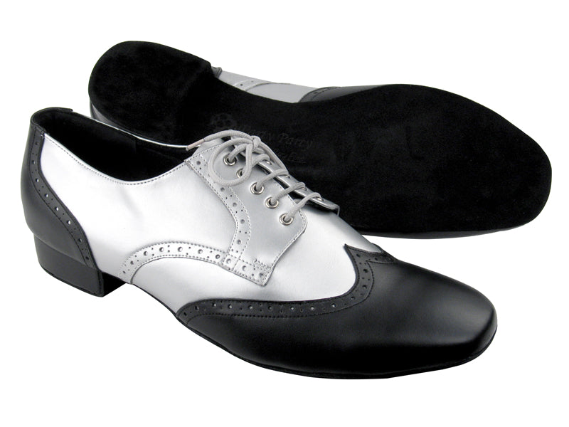 PP301 Black Leather_BB3 Silver Leather with 1" Standard heel in the photo