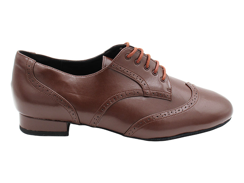 PP301DB Coffee Brown Leather with 1" Standard Heel in the photo