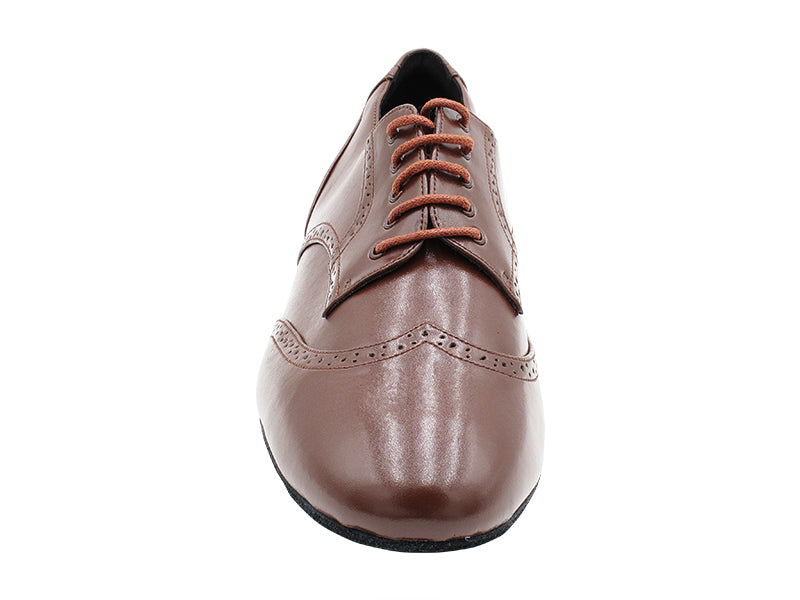 PP301DB Coffee Brown Leather with 1" Standard Heel in the photo