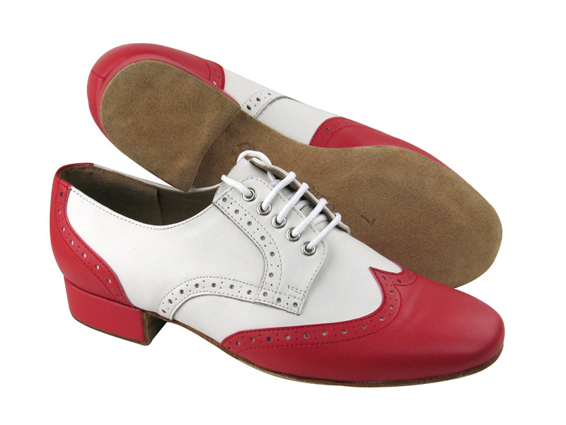 PP301 BB10 Red Leather & White Leather with 1" Heel in the photo