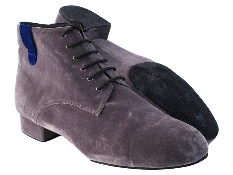 RCCL9001 249 Grey Velvet_252 Blue Velvet Trim with 1" heel in the photo