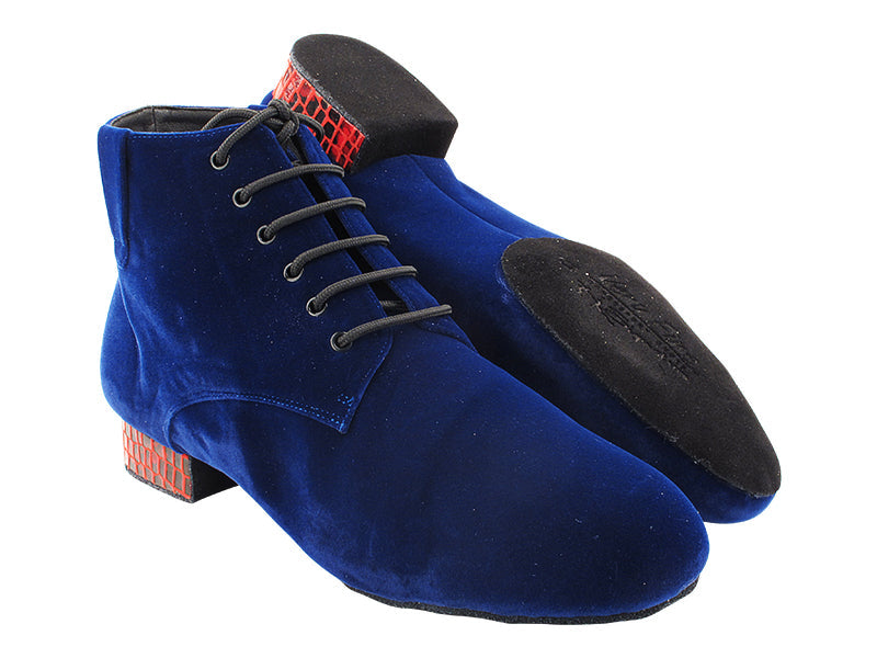 RCCL9001 252 Blue Velvet_236 Red Crocodile with 1" heel in the photo