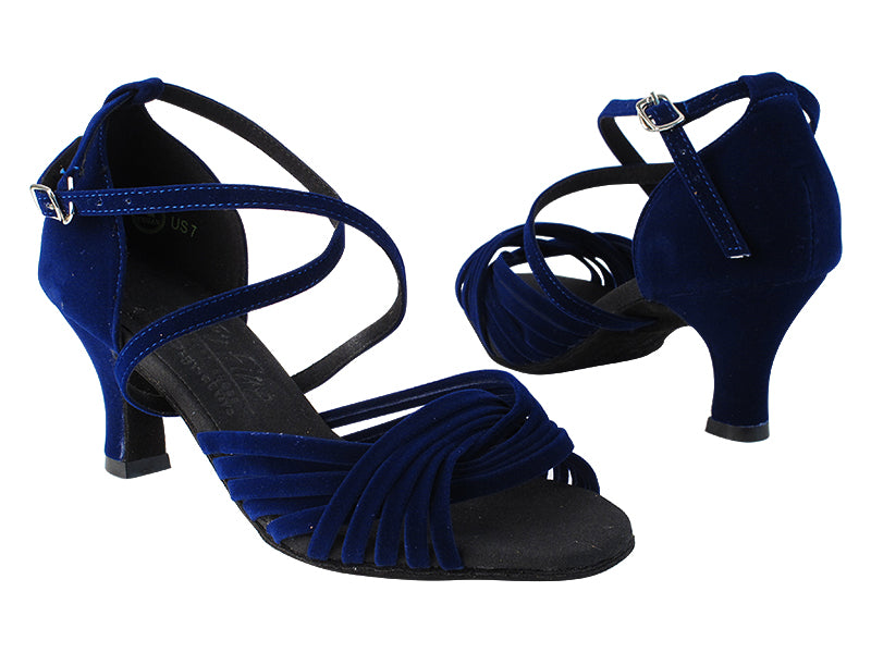 S1001 252 Blue Velvet with 2.5" low heel in the photo