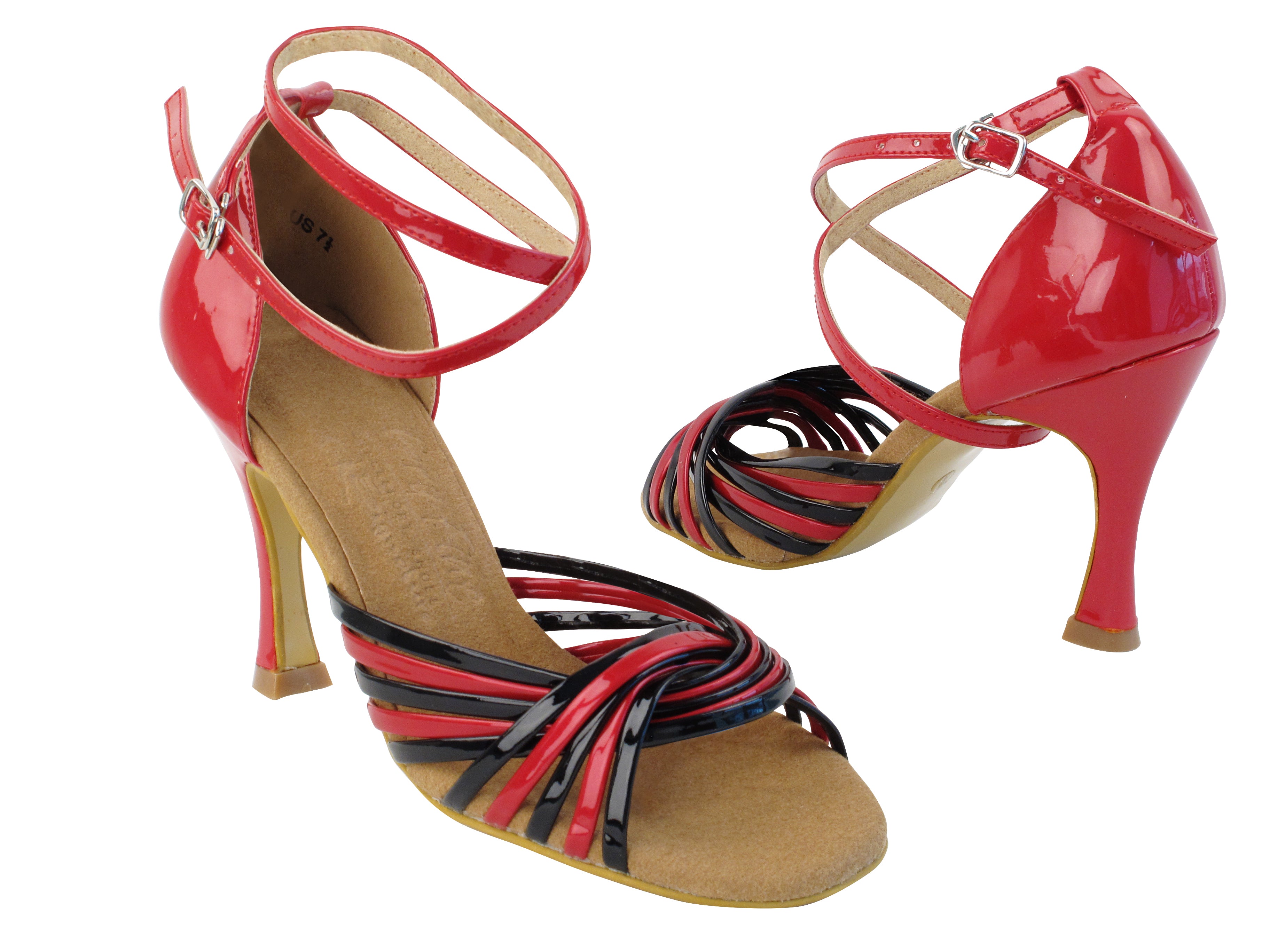 S1001 288 Black Patent_264 Red Patent with Loop with (YTG 1173) 3.5" Heel in the photo