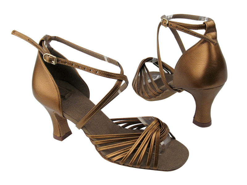 S1001 BA45 Dark Tan Gold Leather with 2.5" heel in the photo