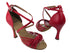 S1001 Red Leather with 3.5" Flare heel in the photo