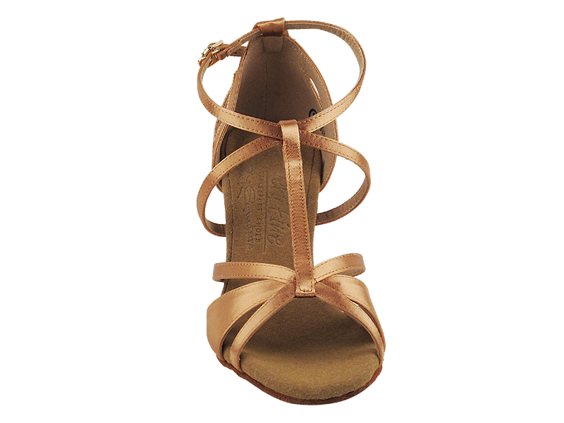S1002 Tan Satin with 3" Heel in the photo