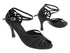 S1003CC Black Satin with Black Diamond with 3.5" Flare Heel (YTG) in the photo