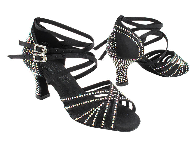 S1006CCMixTwoEmerald Black Satin with 2.5" Spool Heel (PG) in the photo