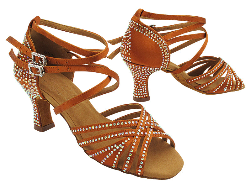 S1006CCMixTwoEmerald Copper Tan Satin with 2.5" Spool Heel (PG) in the photo