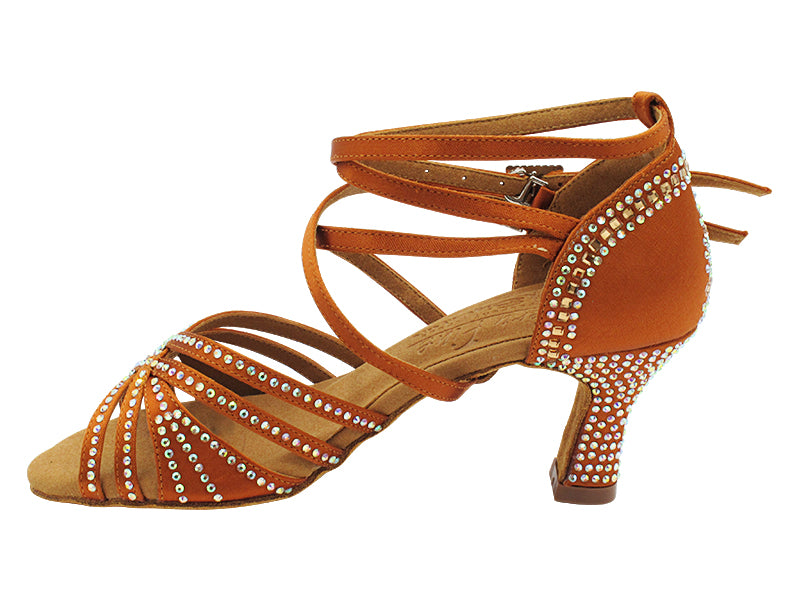 S1006CCMixTwoEmerald Copper Tan Satin with 2.5" Spool Heel (PG) in the photo