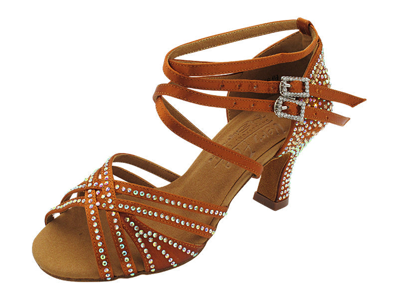 S1006CCMixTwoEmerald Copper Tan Satin with 2.5" Spool Heel (PG) in the photo