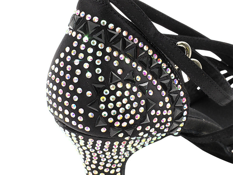 S1006CCMixTwoTri Black Satin with 2.5" Spool Heel (PG) in the photo