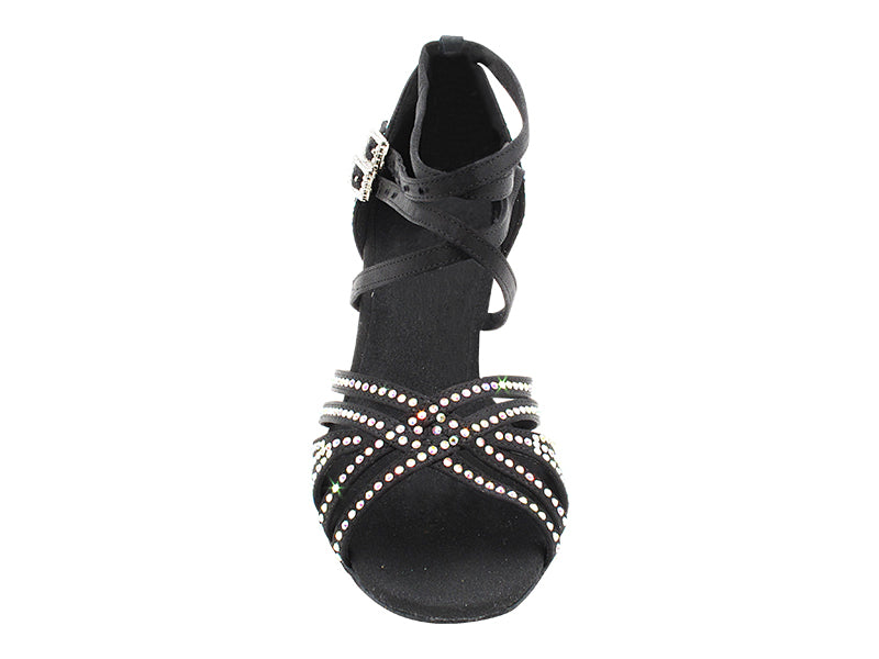 S1006CCMixTwoTri Black Satin with 2.5" Spool Heel (PG) in the photo