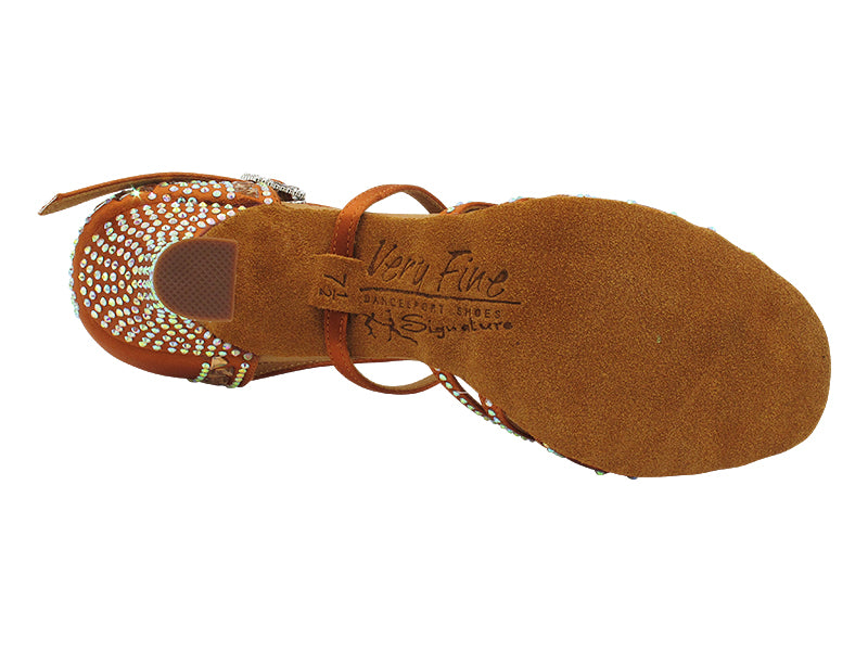 S1006CCMixTwoTri Copper Tan Satin with 2.5" Spool Heel (PG) in the photo